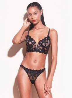 Fleur Du Mal Lily Embroidery Longline Demi Bra