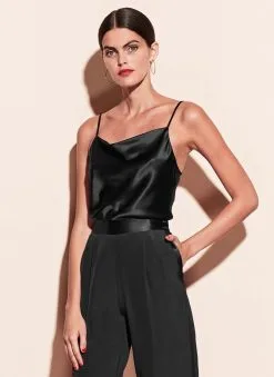 Fleur Du Mal Cowl Neck Spaghetti Strap Cami