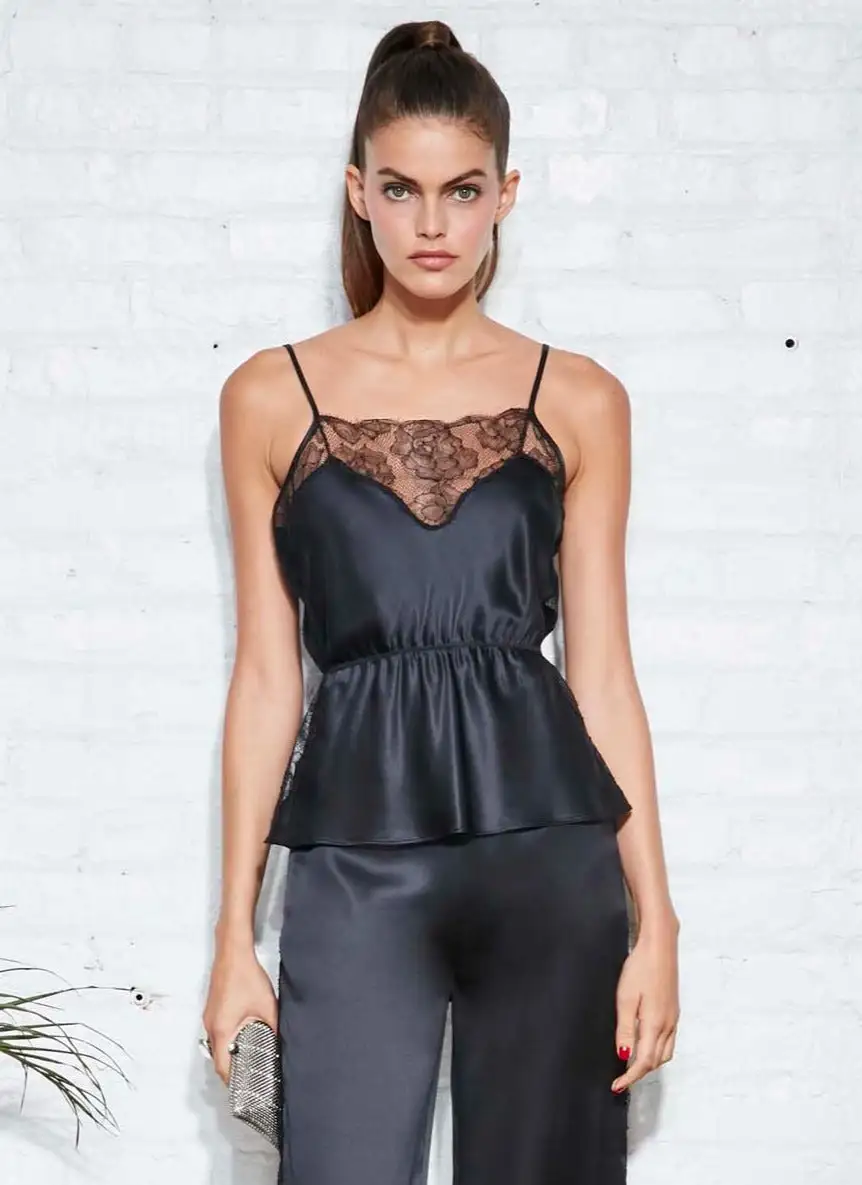 Fleur Du Mal Satin Rose Lace Cami 1 Fleur Du Mal Satin Rose Lace Cami