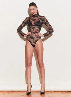 Fleur Du Mal Bouquet Lace Turtleneck Bodysuit -Lingerie Store 191218 FLEURDUMAL SHOT 21 3249