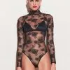 Fleur Du Mal Bouquet Lace Turtleneck Bodysuit