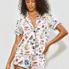 Fleur Du Mal Short Sleeve Fleur PJ Top