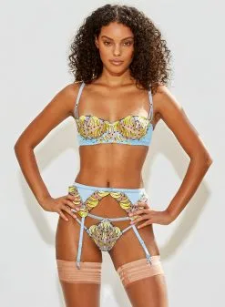 Fleur Du Mal Fuller Cup Banana Embroidery Balconette Bra