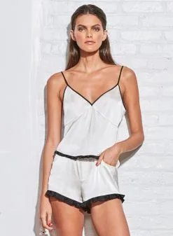 Fleur Du Mal Washable Silk Ruffle Shorts