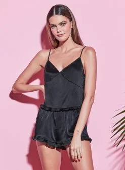 Fleur Du Mal Washable Silk Ruffle Shorts