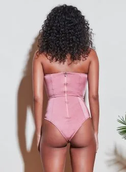 Fleur Du Mal Strapless V-Neck One Piece -Lingerie Store 210317 FLEURDUMAL SHOT 27 4298crop