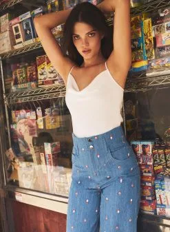 Fleur Du Mal Cowl Neck Spaghetti Strap Cami