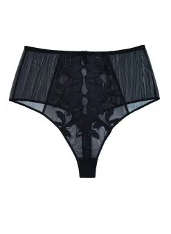 Fleur Du Mal X Precious Lily High Waist Thong -Lingerie Store FDMPRECIOUSPANTY flat1