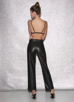 Fleur Du Mal Vegan Leather Triangle Bra -Lingerie Store FDM 010623 1 02473full