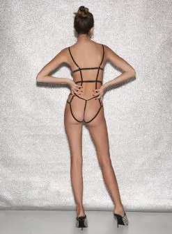 Fleur Du Mal Strappy Bondage Bodysuit -Lingerie Store FDM 010623 1 02786full