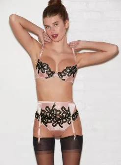 Fleur Du Mal Bow Guipure Embroidery Bra