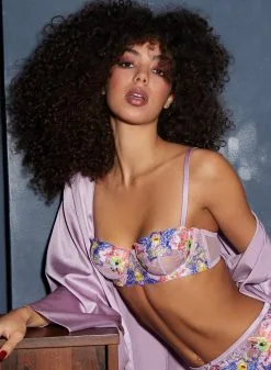 Fleur Du Mal Orchid Embroidery Balconette Bra