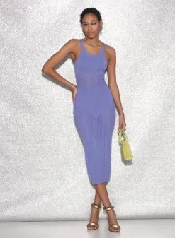 Fleur Du Mal Linear Pointelle Knit Dress