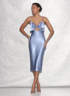 Fleur Du Mal Midi Bow Slip Dress -Lingerie Store FDM 021523 0789full