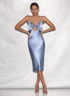 Fleur Du Mal Midi Bow Slip Dress