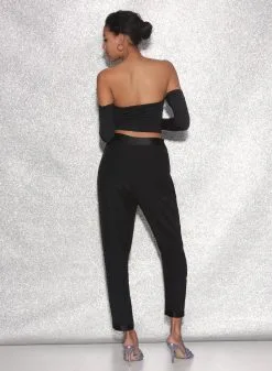 Fleur Du Mal Jersey Draped Crop Top -Lingerie Store FDM 021523 1573full