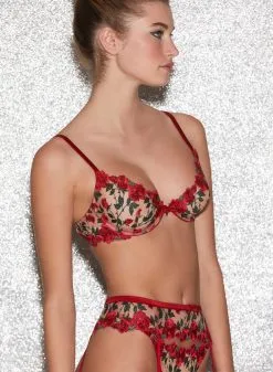 Fleur Du Mal Roses & Thorns Demi Bra 14 Fleur Du Mal Roses & Thorns Demi Bra -Lingerie Store FDM 041222 1 0396full