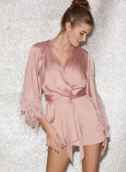 Fleur Du Mal Feather Embellished Angel Sleeve Robe 14 Fleur Du Mal Feather Embellished Angel Sleeve Robe -Lingerie Store FDM 041222 1 2048full