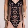 Fleur Du Mal Lily Embroidery Cupped Bodysuit