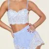 Fleur Du Mal Eyelet Embroidery Short