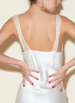 Fleur Du Mal High Leg Cowl Neck Slip With Pearls -Lingerie Store FDM 050322 1 2707full