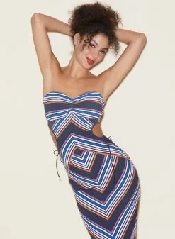 Fleur Du Mal Striped Chevron Cutout Dress -Lingerie Store FDM 050322 1 4040full