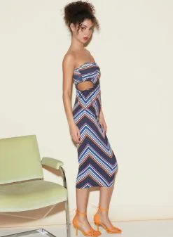 Fleur Du Mal Striped Chevron Cutout Dress -Lingerie Store FDM 050322 1 4054full