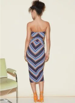 Fleur Du Mal Striped Chevron Cutout Dress -Lingerie Store FDM 050322 1 4062full