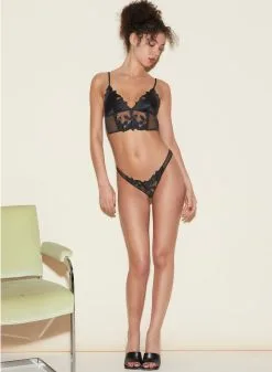 Fleur Du Mal Lily Embroidery Longline Triangle Bra -Lingerie Store FDM 050322 1 4636full