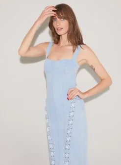 Fleur Du Mal Denim Lace Up Dress -Lingerie Store FDM 090722 1 0262full
