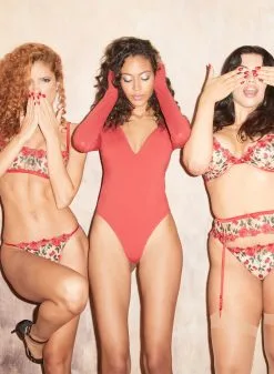 Fleur Du Mal Long Sleeve Plunge Bodysuit -Lingerie Store FDM 101122 1 1573web