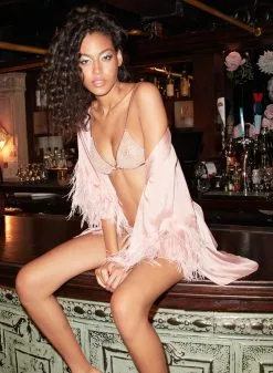 Fleur Du Mal Feather Embellished Angel Sleeve Robe 11 Fleur Du Mal Feather Embellished Angel Sleeve Robe -Lingerie Store FDM 101122 1 2206web