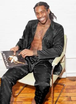 Fleur Du Mal Men's Silk Jacquard PJ Top