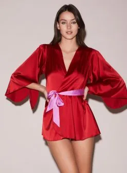 Fleur Du Mal Angel Sleeve Robe -Lingerie Store FDM 111522 11954full