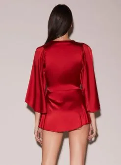 Fleur Du Mal Angel Sleeve Robe -Lingerie Store FDM 111522 12017crop