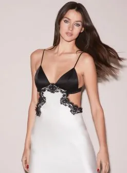 Fleur Du Mal Silk & Lace Cutout Slip -Lingerie Store FDM 111522 9183full