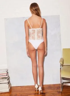 Fleur Du Mal Silk & Bouquet Lace Bodysuit -Lingerie Store FL 082021 1 0399full