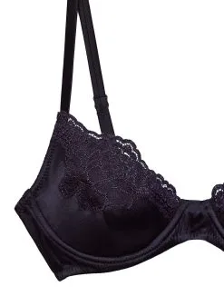 Fleur Du Mal James Lace Lined Demi Bra -Lingerie Store FleurDuMal James Lace Bra Black1