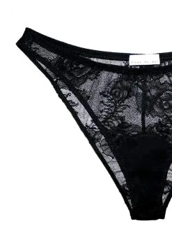 Fleur Du Mal Bouquet Lace Cheeky -Lingerie Store PY0176 BLACK crop2