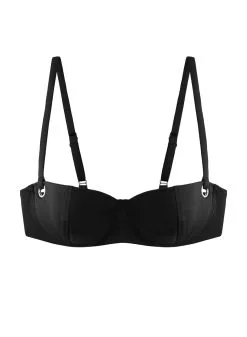 Fleur Du Mal Grommet Balconette Bikini Top -Lingerie Store SW0066 BLACK web