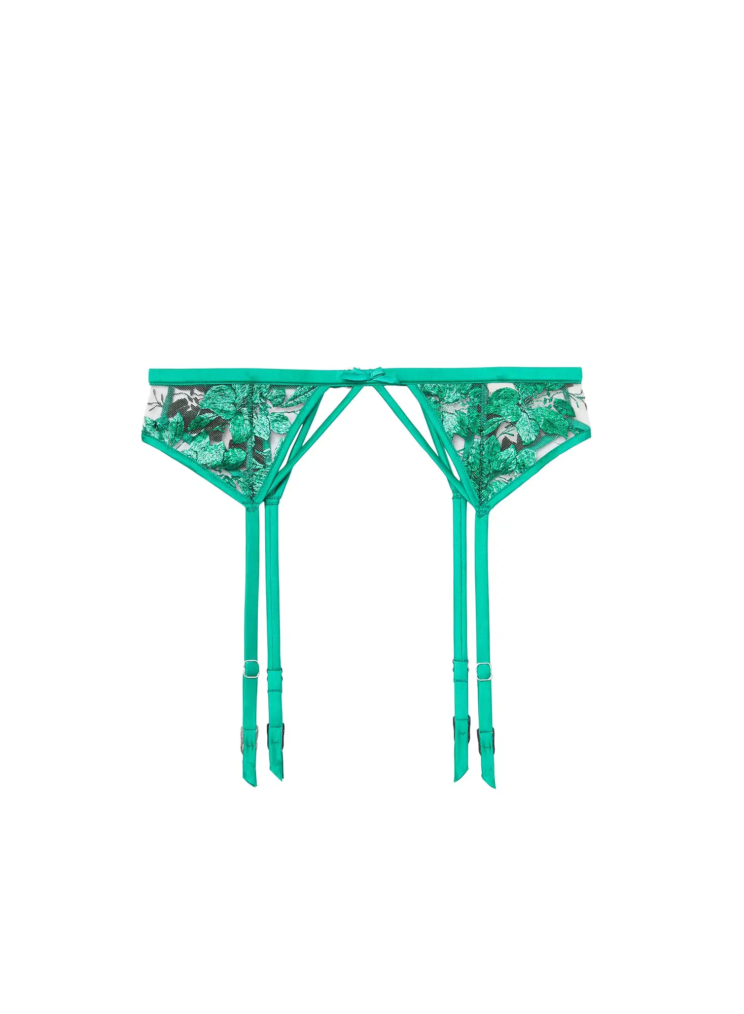 Fleur Du Mal Pressed Floral Embroidery Garter 2 Fleur Du Mal Pressed Floral Embroidery Garter - Image 2