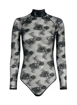 Fleur Du Mal Bouquet Lace Turtleneck Bodysuit -Lingerie Store b body