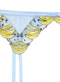 Fleur Du Mal Banana Embroidery Garter Belt -Lingerie Store bananagarterflat2