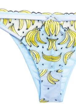 Fleur Du Mal Banana Embroidery Tanga -Lingerie Store bananatangaflat2