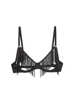 Fleur Du Mal Fringe Ouvert Bra