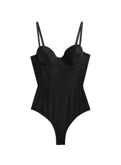 Fleur Du Mal Eco Luxe Jersey Bullet Bodysuit -Lingerie Store blackrecycledbsflat1