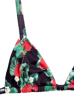 Fleur Du Mal Grommet Triangle Bikini Top -Lingerie Store blackstrawberrybikinitopflat2