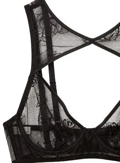 Fleur Du Mal Bouquet Lace High Neck Bra -Lingerie Store bouquethighneckbraflat2