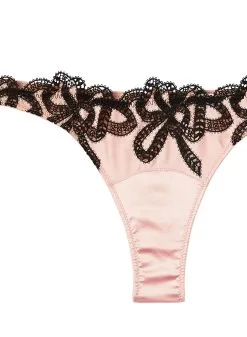 Fleur Du Mal Bow Guipure Embroidery Thong -Lingerie Store bowguipurethongflat2