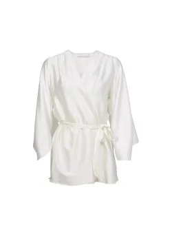 Fleur Du Mal Bride Embroidered Angel Sleeve Robe -Lingerie Store briderobeflat3
